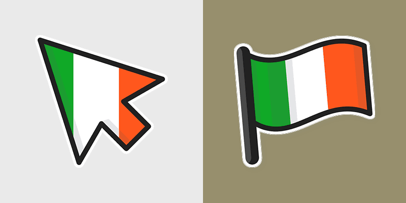 Ireland Flag custom cursor pack preview for Chrome, Edge and Windows