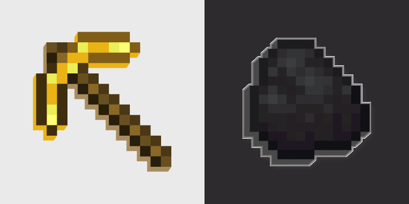Pickaxe Coal custom cursor pack preview for Chrome, Edge and Windows