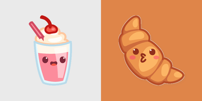 Croissant and Milkshake custom cursor pack preview for Chrome, Edge and Windows