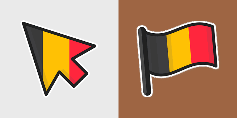 Belgium Flag custom cursor pack preview for Chrome, Edge and Windows