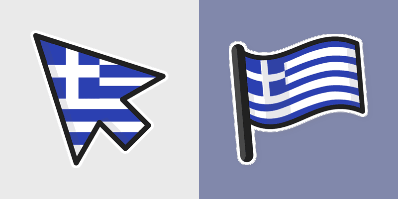 Greece Flag custom cursor pack preview for Chrome, Edge and Windows