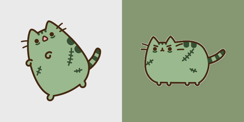 Zombie Pusheen custom cursor pack preview for Chrome, Edge and Windows