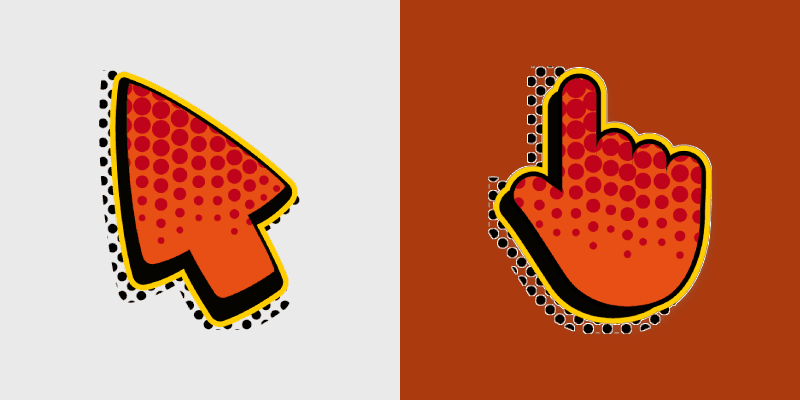 Comic Animation custom cursor pack preview for Chrome, Edge and Windows