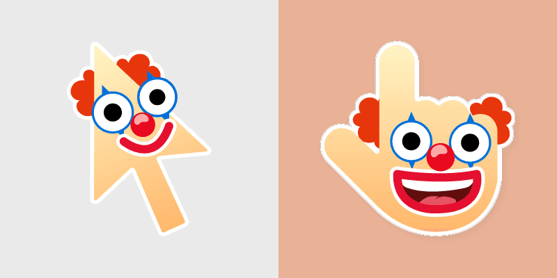 Clown Face custom cursor pack preview for Chrome, Edge and Windows