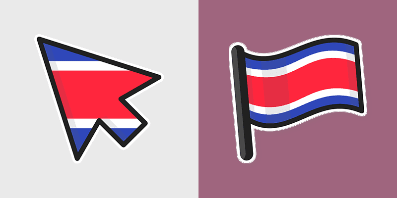 Costa Rica Flag custom cursor pack preview for Chrome, Edge and Windows
