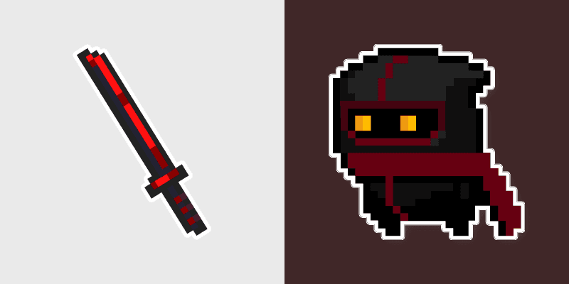 Soul Knight Assassin and Blood Blade custom cursor pack preview for Chrome, Edge and Windows