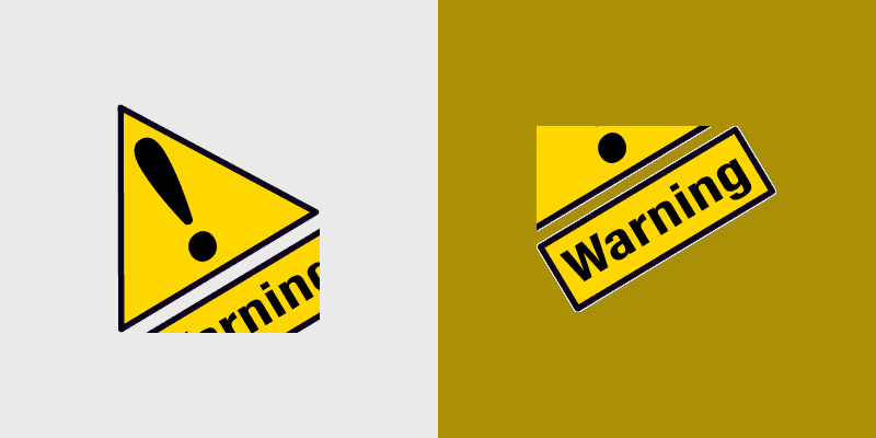 Warning Caution custom cursor pack preview for Chrome, Edge and Windows