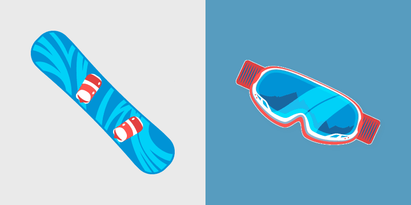 Snowboarding custom cursor pack preview for Chrome, Edge and Windows