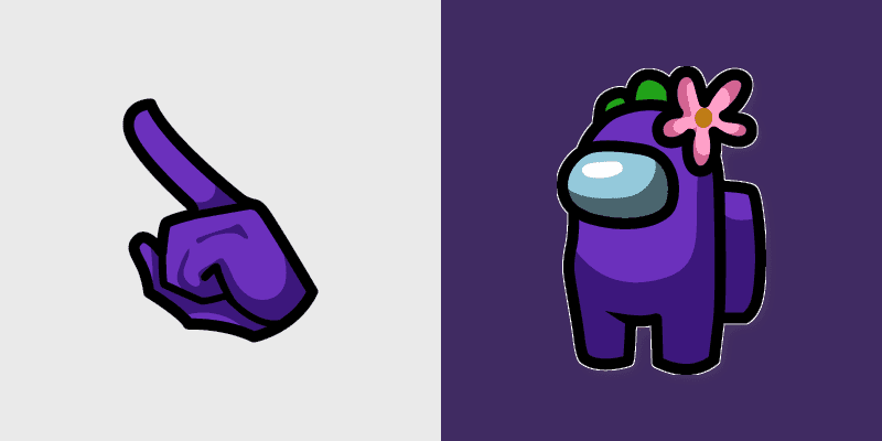 Purple Flower Hat Crewmate custom cursor pack preview for Chrome, Edge and Windows