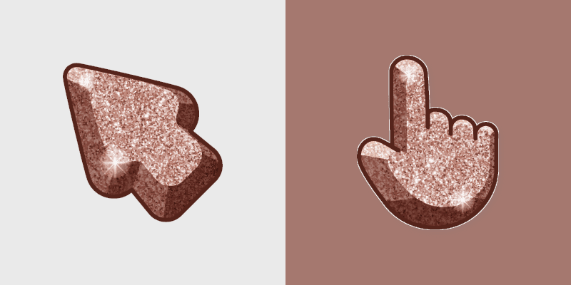 Rose Gold Glitter custom cursor pack preview for Chrome, Edge and Windows