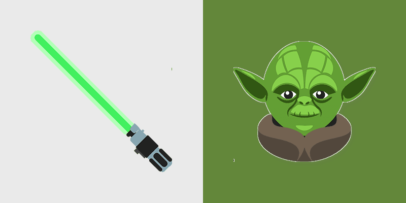Yoda Lightsaber custom cursor pack preview for Chrome, Edge and Windows