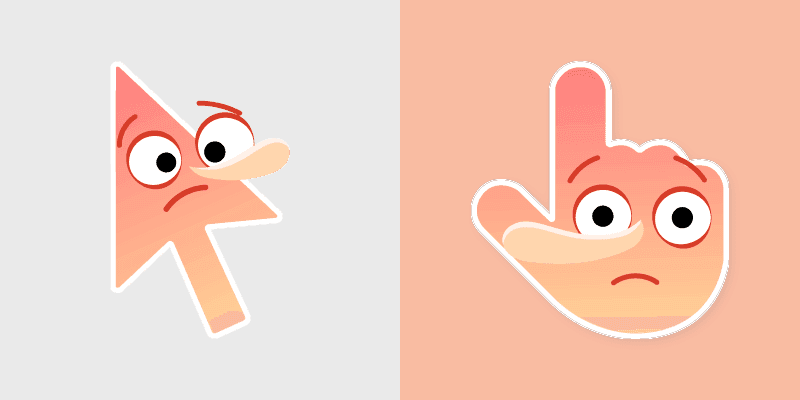 Lying Face custom cursor pack preview for Chrome, Edge and Windows