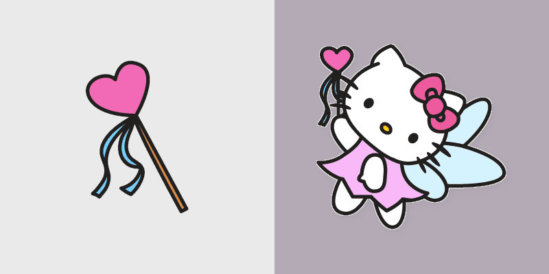 Hello Kitty Magic Wand custom cursor pack preview for Chrome, Edge and Windows