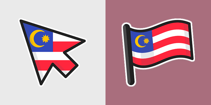 Malaysia Flag custom cursor pack preview for Chrome, Edge and Windows