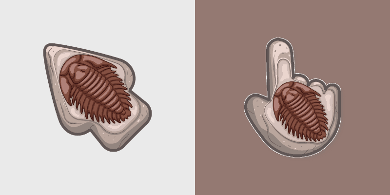 Trilobite Fossil custom cursor pack preview for Chrome, Edge and Windows