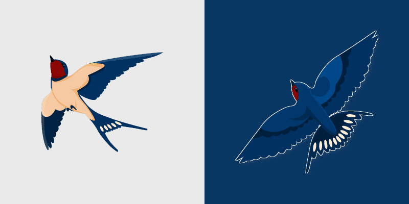 Barn Swallow custom cursor pack preview for Chrome, Edge and Windows