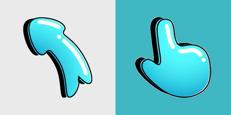 Aqua Cute custom cursor pack preview for Chrome, Edge and Windows