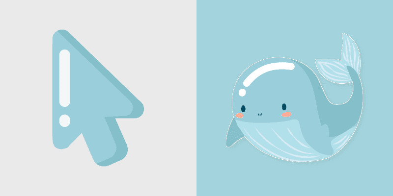 Minimal Whale custom cursor pack preview for Chrome, Edge and Windows