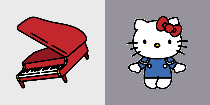 Cute Cursor Piano Pack custom cursor pack preview for Chrome, Edge and Windows