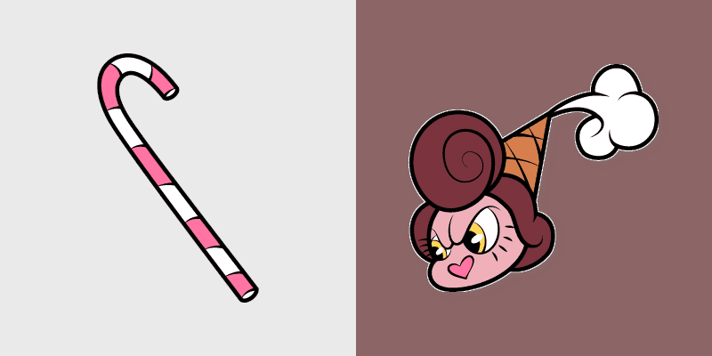 Cuphead Baroness Von Bon Bon custom cursor pack preview for Chrome, Edge and Windows