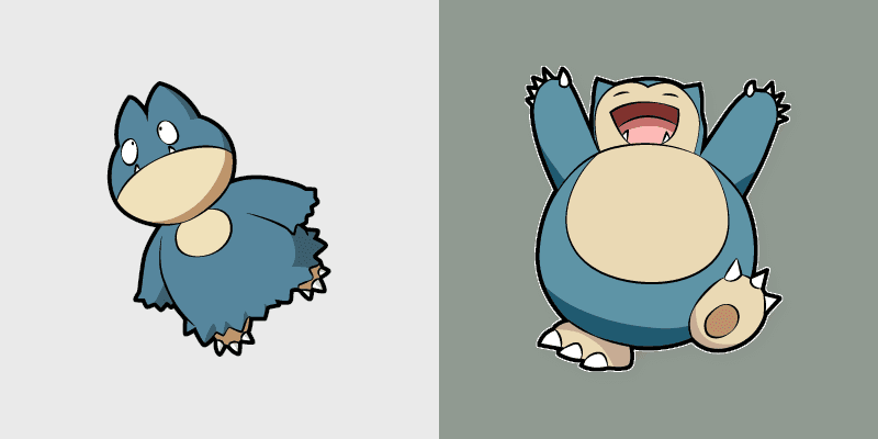 Munchlax and Snorlax custom cursor pack preview for Chrome, Edge and Windows