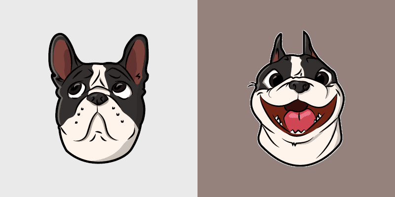 French Bulldog custom cursor pack preview for Chrome, Edge and Windows