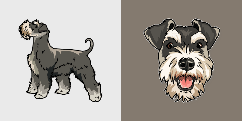 Schnauzer Dog custom cursor pack preview for Chrome, Edge and Windows