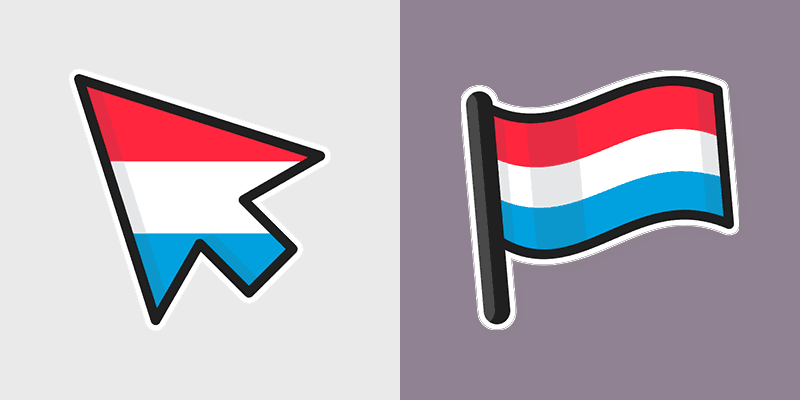 Luxembourg Flag custom cursor pack preview for Chrome, Edge and Windows