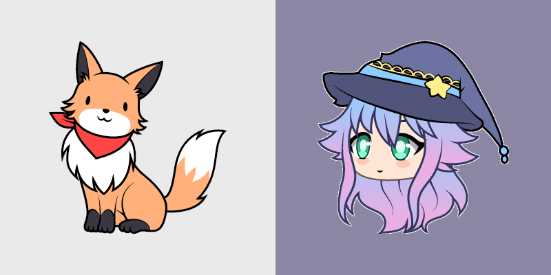Alisa and Fox custom cursor pack preview for Chrome, Edge and Windows