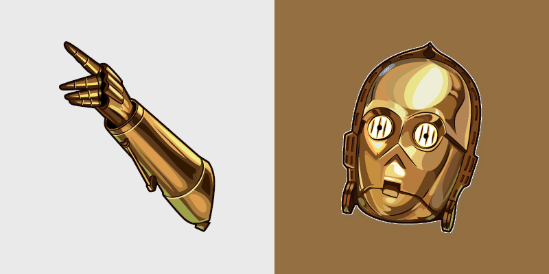 Cute C-3po Mouse custom cursor pack preview for Chrome, Edge and Windows