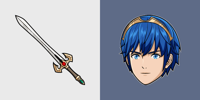 Cute Cursor Marth & Sword Collection custom cursor pack preview for Chrome, Edge and Windows
