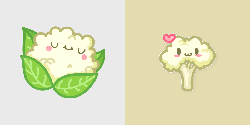 Cauliflower custom cursor pack preview for Chrome, Edge and Windows