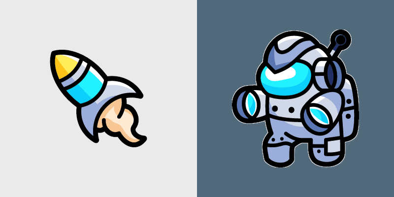 Cyborg Rocket Crewmate custom cursor pack preview for Chrome, Edge and Windows