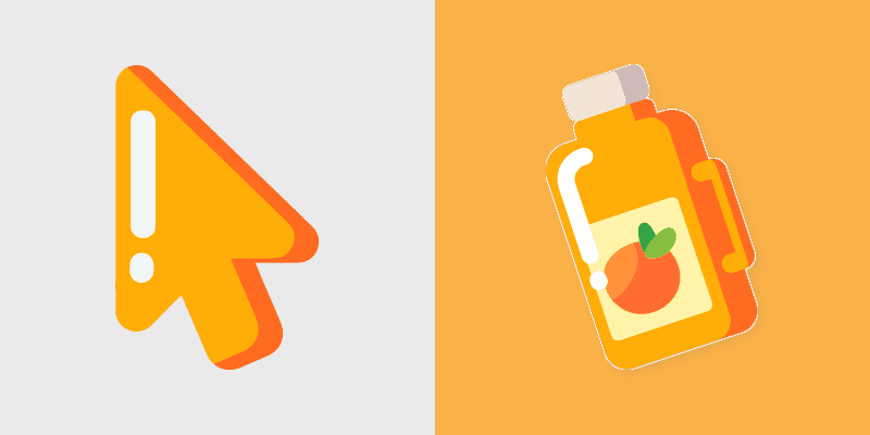 Orange Twist Minimal custom cursor pack preview for Chrome, Edge and Windows