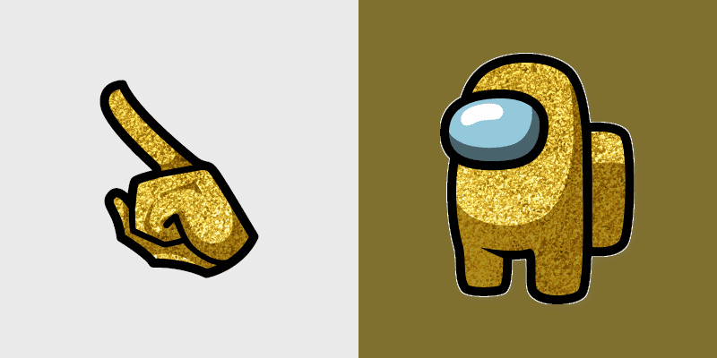Gold Glitter Crewmate custom cursor pack preview for Chrome, Edge and Windows