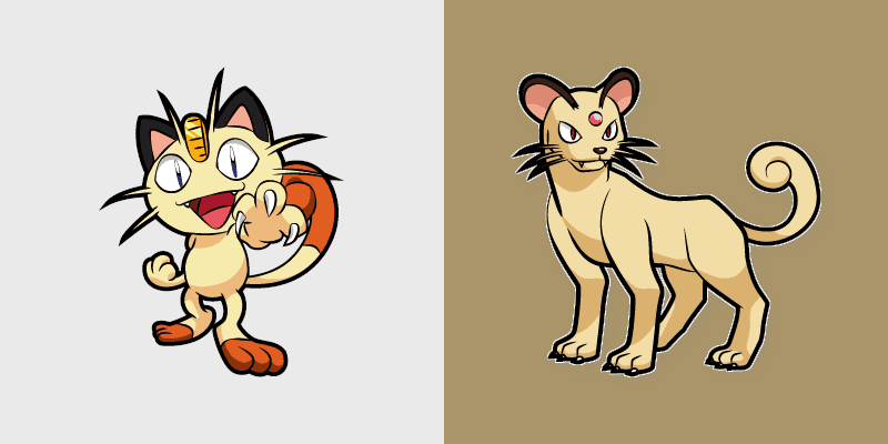 Meowth and Persian custom cursor pack preview for Chrome, Edge and Windows