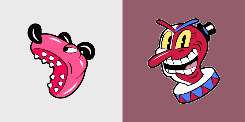 Cuphead Beppi The Clown custom cursor pack preview for Chrome, Edge and Windows