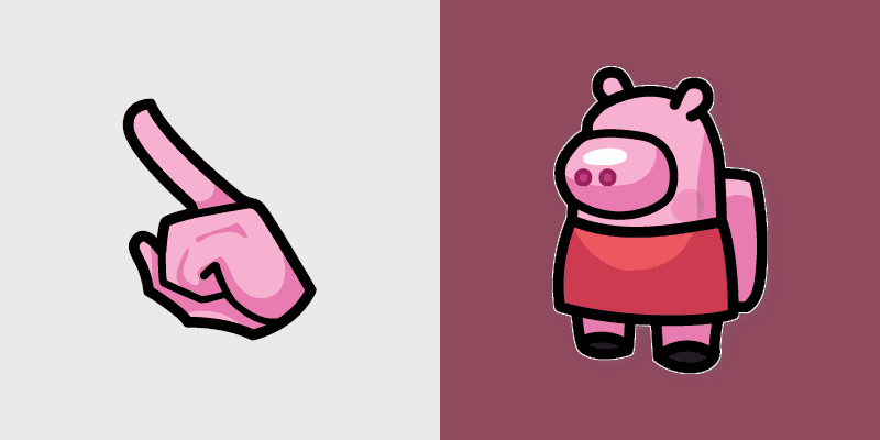 Peppa Pig Crewmate custom cursor pack preview for Chrome, Edge and Windows