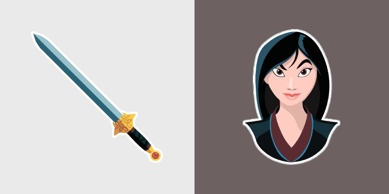 Mulan Sword custom cursor pack preview for Chrome, Edge and Windows