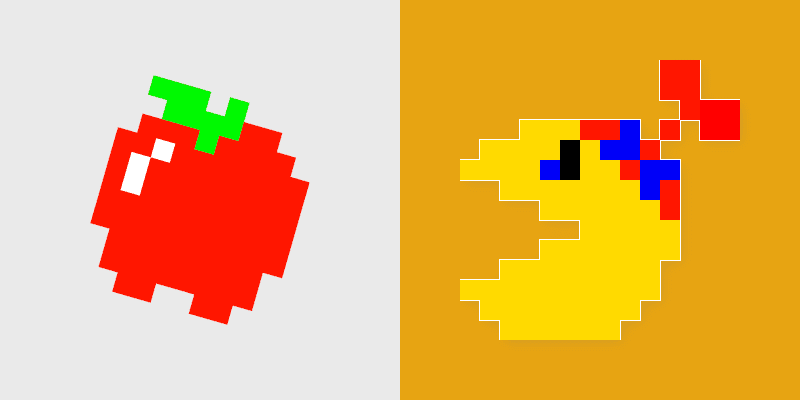 Pixel Jr. Pac-Man and Apple custom cursor pack preview for Chrome, Edge and Windows