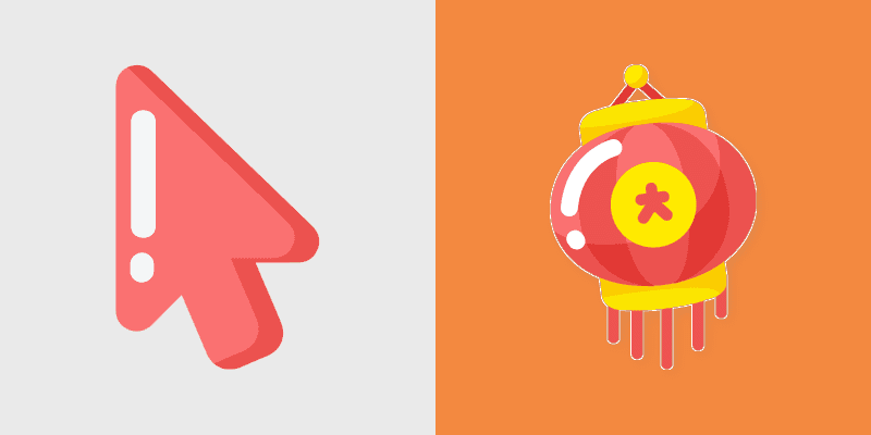 Chinese Lantern Minimal custom cursor pack preview for Chrome, Edge and Windows