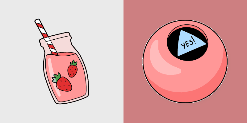Magic Ball Strawberry Sip custom cursor pack preview for Chrome, Edge and Windows