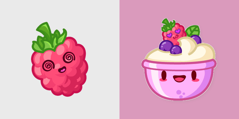 Adorable Raspberry & Pudding Cute custom cursor pack preview for Chrome, Edge and Windows