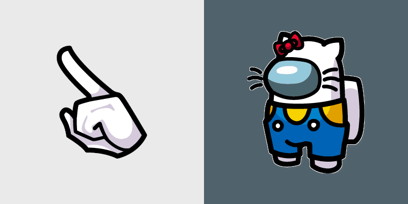 Hello Kitty Crewmate custom cursor pack preview for Chrome, Edge and Windows