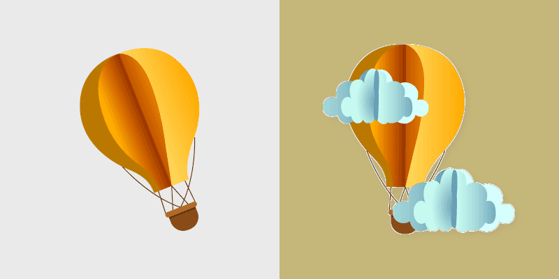 Origami Balloon and Clouds custom cursor pack preview for Chrome, Edge and Windows