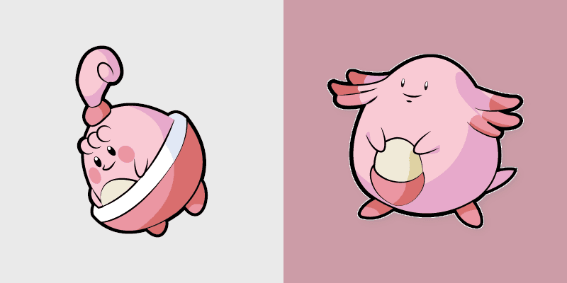 Happiny and Chansey custom cursor pack preview for Chrome, Edge and Windows