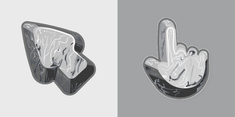 Black Marble Stone custom cursor pack preview for Chrome, Edge and Windows