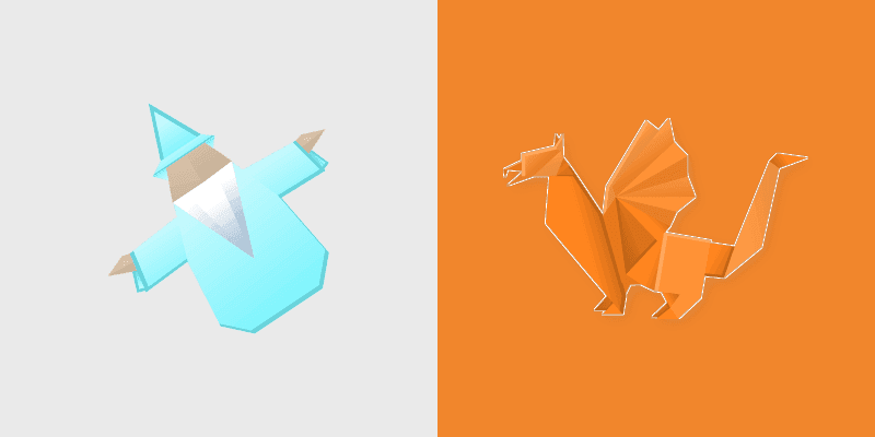 Origami Magician and Griffin custom cursor pack preview for Chrome, Edge and Windows