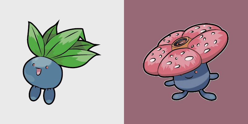 Oddish and Vileplume custom cursor pack preview for Chrome, Edge and Windows