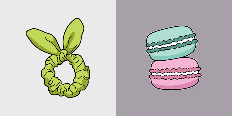Macaron Bunny Scrunchie custom cursor pack preview for Chrome, Edge and Windows